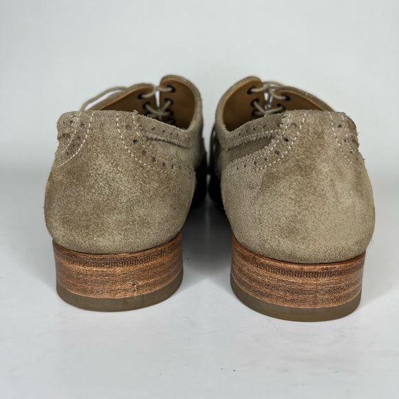 n.d.c. made by hand Shoes Oxfords Wing Tip Women Size 37.5 US 6.5 Brown Suede - Picture 12 of 16